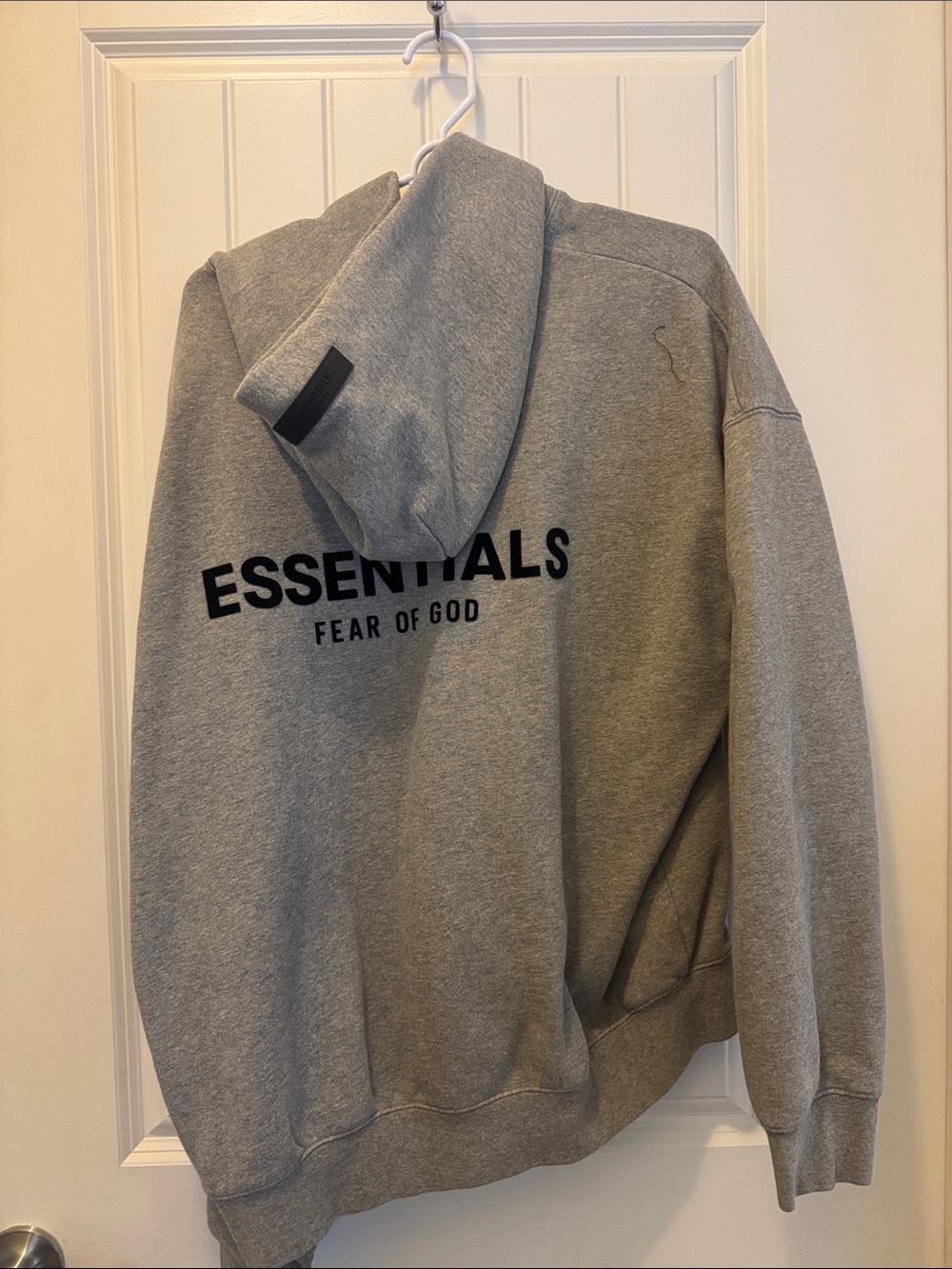 Essentials Grey Logo Pullover Hoodie
